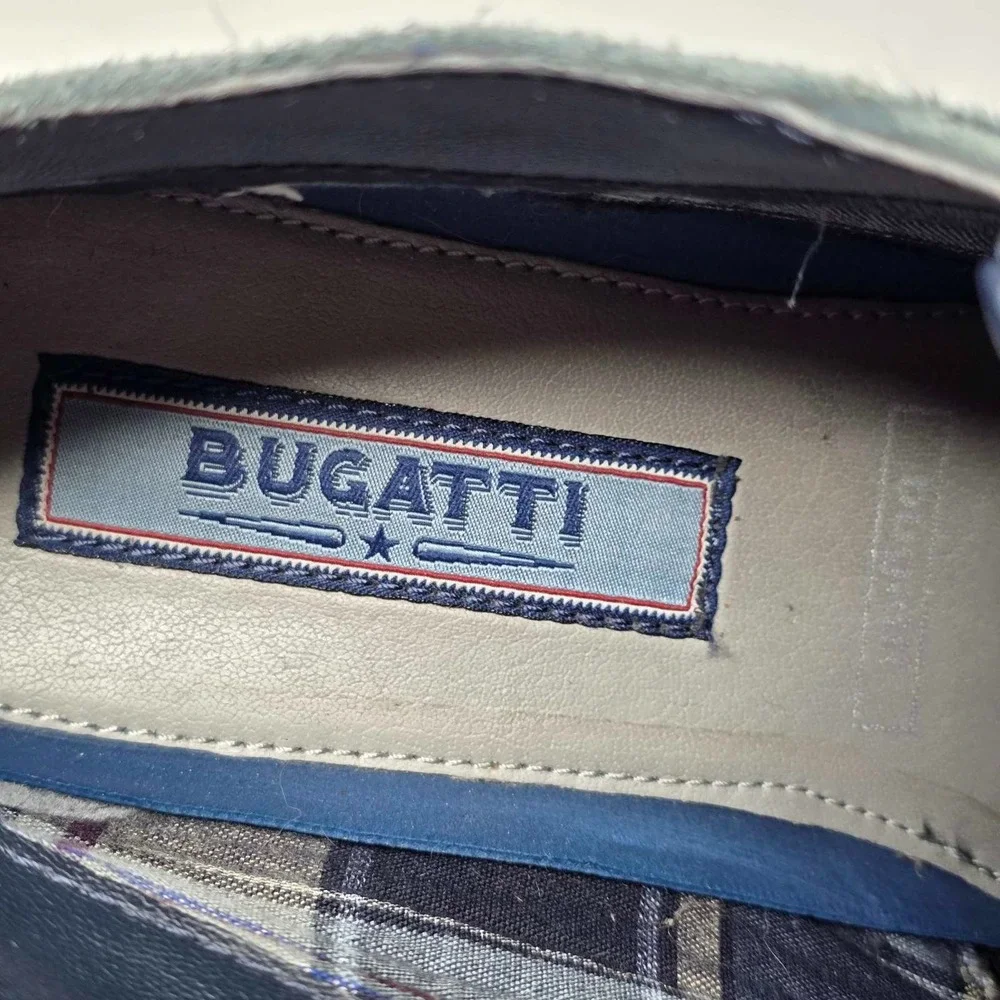 Bugatti Men's Oxford Dress Shoes Size 11 EU 44 Blue Teal Suede Lace Up Boots‎